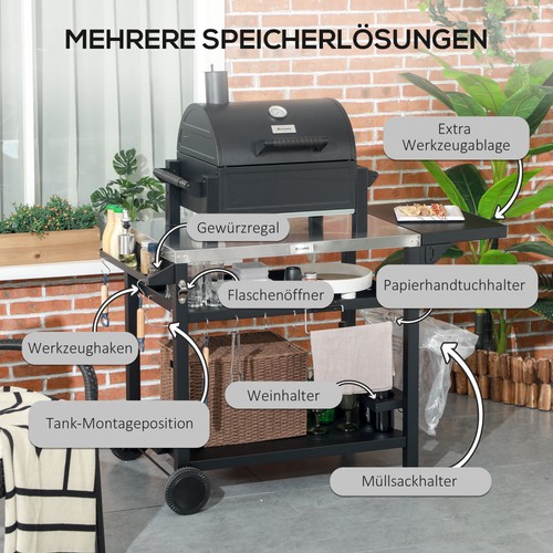 Outsunny carrello per barbecue - outsunny,