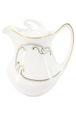 Jaeger Bavaria Caffettiera Bianco Oro Porcellana Vintage Decorata