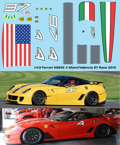 Decals per ferrari 599xx - 1/43,