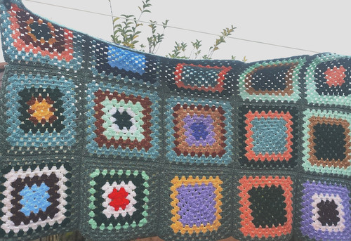 Vintage granny square coperta - vintage,