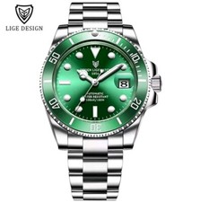 LIGE  DESIGN AUTOMATICO VERDE SUB 100 M ZAFFIRO DATA CYCLOPE OROLOGIO GARANZIA