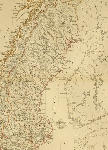 Mappa colorata mano - colorata, 1873