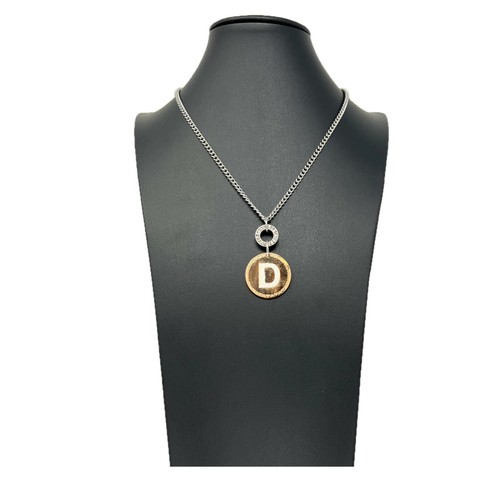 Collana lettera strass - d, "