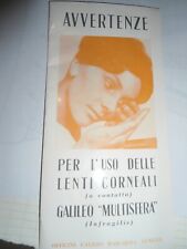 AVVERTENZE USO LENTI CORNEALI A CONTATTO GALILEO "MULTISFERA"