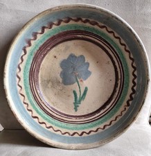 ANTICO PIATTO MAIOLICA PITTURATA Sec XVIII ? CALTAGIRONE?
