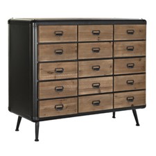 Cassettiera industrial legno e metallo cm 115x40H95 Mobili vintage chic etnici