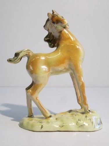 Scultura cavallo maiolica