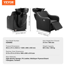 VEVOR Poltrona Da Barbiere