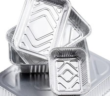 100 Vaschette Alluminio Per Alimenti 1 2 4 6 8 Porzioni Senza Coperchio