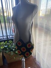 Borsa Uncinetto Mattonelle Granny square wool crochet multicolor tracolla vintag