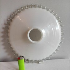 Antico Lampadario in vetro Opalina Paralume per Lampada a Sospensione (C)