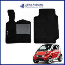 SERIE 2 TAPPETI - TAPPETINI IN MOQUETTE NERI PER SMART FORTWO 450 - 2004 ->2007