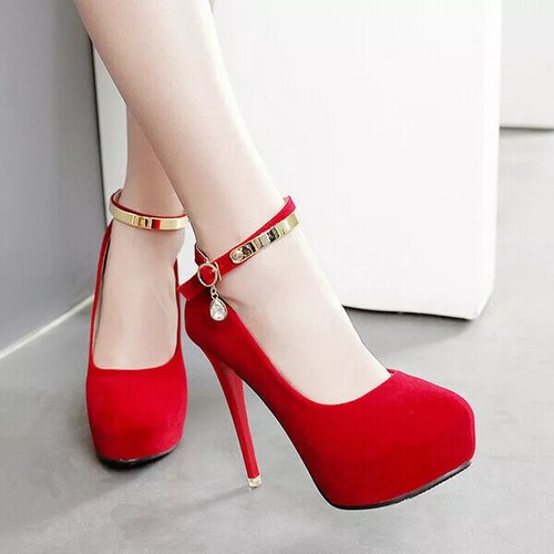 Scarpe decolte rosso oro - 12,