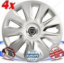 SET 4 BORCHIE RUOTA COPRI CERCHI CALOTTE 14 STRATOS SILVER PER LANCIA Y