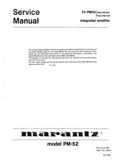 Manuale di servizio - Manuale di servizio per Marantz PM-52 
