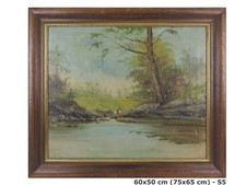 QUADRO PAESAGGIO DIPINTO AD