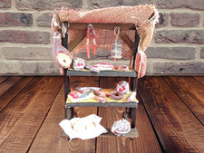 presepe pastore banco carne macellaio terracotta dipinto a mano