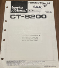 Pioneer CT-S200 Stereo Cassette Deck Manuale Riparazione Servizio Originale