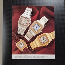 1992 Cartier Santos Galbee - Stampa da Magazine Originale Vintage