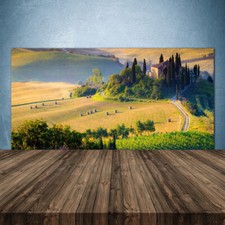 Paraschizzi da Cucina 140x70 Vetro Temperato Campo Alberi Paesaggio Decorazione