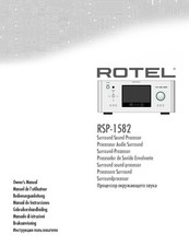 Rotel RSP-1582 Processore audio surround manuale istruzioni proprietario