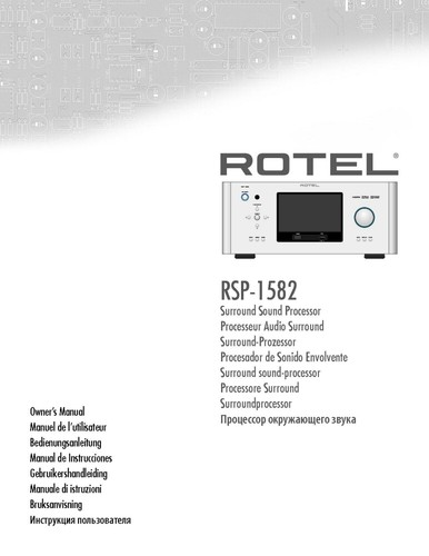 Rotel rsp 1582 - rotel, processore