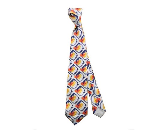 Cravatta seta vintage bianca - seta,