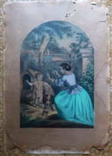 Xilografia donna con bambino - xilografia,