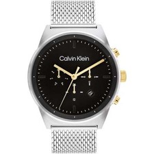 Orologio Uomo CK CALVIN KLEIN TIMELESS 25200296 Multifunzione Acciaio Mesh Nero
