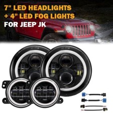 Faro proiettore AUXBEAM 7" LED e fendinebbia 4" per Jeep Wrangler JK 2007-2017