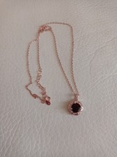Collana Argento 925 placcata Oro Rosa Con Ciondolo Zirconi