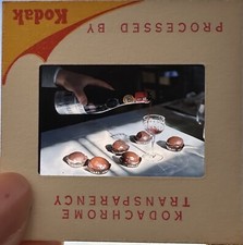 diapositiva diapo vintage anni 60 bellissima VINO BAROLO PASTICCINI bicchiere