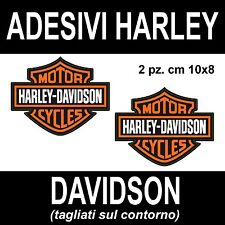 2 PEZZI ADESIVO ADESIVI SCUDO HARLEY DAVIDSON ARANCIO NERO VERNICIABILE!!