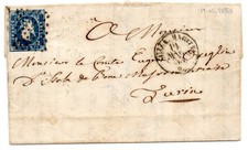 SARDEGNA LETTERA PRIMA EMISSIONE 1853 NIZZA MARITTIMA