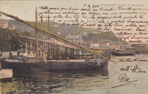 Cartolina trieste porto - di, di