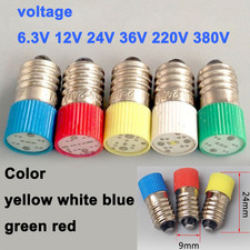 Lampadina a vite E10 LED 0,5W avvertimento strumento 6,3V 12V 24V 110V 220V 380V