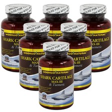 6 x WOHO Cartilagine di Squalo Naturale 100% Naturale MAX III Curcuma Tumerica 120 Capsule