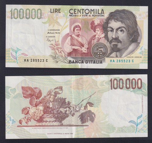 Banconota italia 100000 lire - italia,