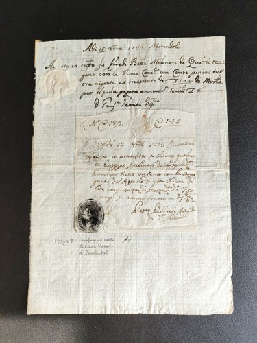 1703 mirandola atto notarile - mirandola,