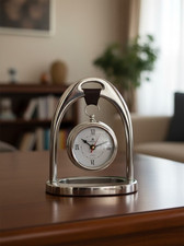Silver aluminum table clock - aluminum,