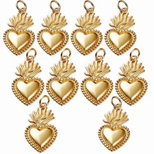 BEEFLYING 10 Pz Ciondolo Ex Voto Sacro Cuore Smaltati in Metallo Placc BC