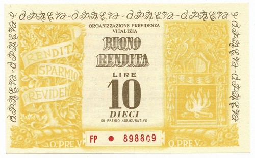 Lire buono rendita - lire,