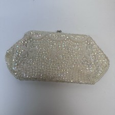 Pochette da sera vintage con paillettes e perline perla