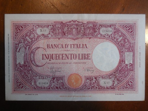 Banconota 500 lire barbetti - lire,