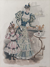 1870 ca.  Litografia originale a colori Moda