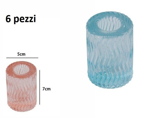 Set pezzi porta candele - 6,