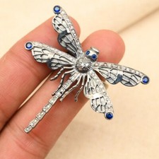 Spilla libellula zaffiro e