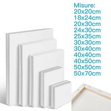 TELA BIANCA PER PITTURA COTONE SPESSORE 1.6cm DIPINGERE ARTISTA VARIE MISURE