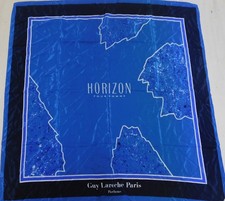 FOULARD 100% PURA SETA SILK SOIE VINTAGE GUY LAROCHE (1080) 88cm x 90cm