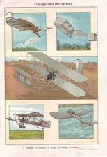 Stampa antica AEROPLANI PRIMI